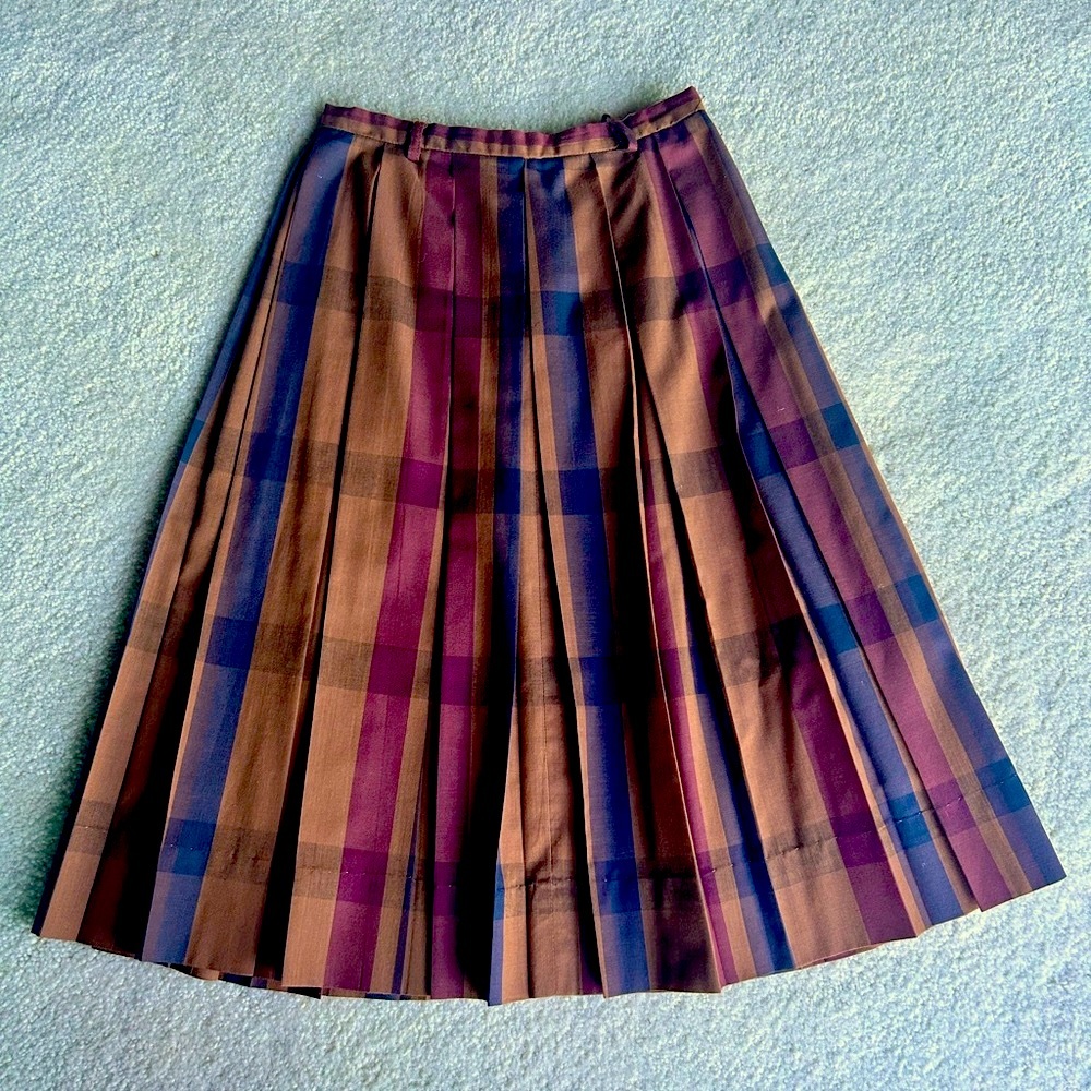 Vintage Miss Pat California Pleated Plaid Skirt